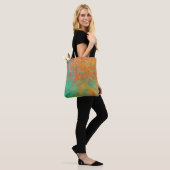 Koper en turquoise textuur draagtas (Op model)