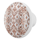 Koper en wit satijn patroon keramische knop (Rechts)