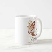 Koper Floral Letter C Monogram Coffee Mok (Voorkant rechts)