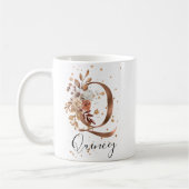 Koper Floral Letter Q Monogram Coffee Mok (Links)