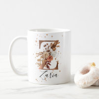 Koper Floral Letter Z Monogram Coffee Mok