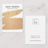 KOPER FOIL BRUSH STROKE KETTING EARRING DISPLAY VISITEKAARTJE (Voorkant / Achterkant)