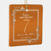 Koper Gem en Glitter 7th Wedding Jubileum Keramisch Ornament (Rechts)
