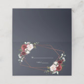 Koper Geometric Burgundy Blue Elegant Wedding (Buitenkant ongevouwen)