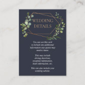 Koper Geometrische Eucalyptus Blauw Bruiloft Detai Informatiekaartje (Voorkant)