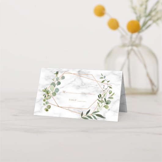 Koper Geometrische Eucalyptus Marble Elegant Weddi (Voorkant)