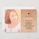 Koper Glitter Afstuderen Eenvoudige GraduPartij Kaart (Achterkant)