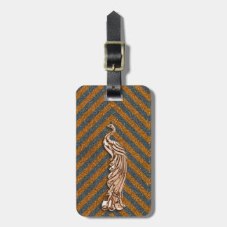 Koper Glitter Peacock Bagagelabel