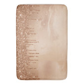 Koper Glitter Rain op Blush Copper Metal Marble Badmat (Voorkant Verticaal)