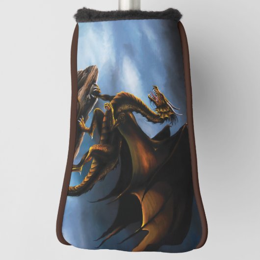 Koper Goud Zwart Draak Golfheadcover (Draai 90)