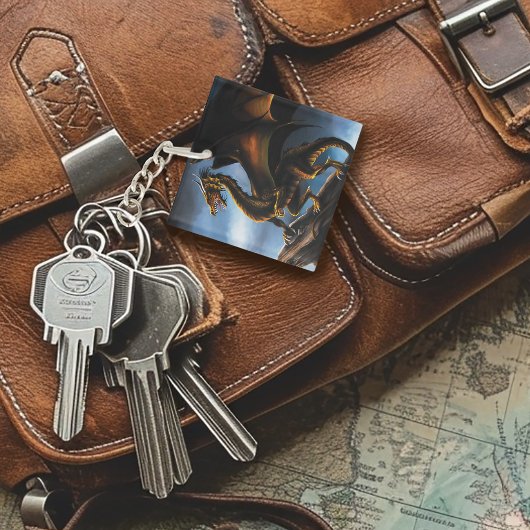 Koper Goud Zwart Draak Sleutelhanger