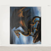 Koper Goud Zwart Draak Wandkleed (Voorkant)