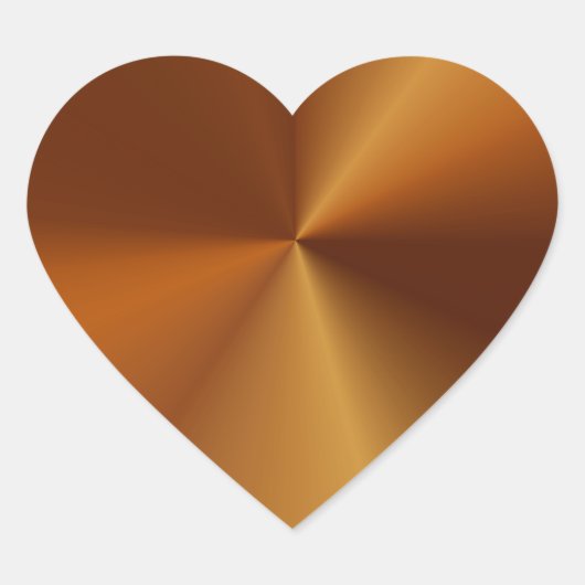 Koper Hart Vorm Hart Sticker (Voorkant)