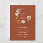 Koper Herfst Wreath Wedding Save the Date (Voorkant)