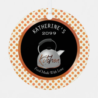 Koper keuken eten gemaakt met liefde kerst metalen ornament