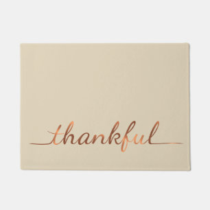 Koper-kijkt Thankful manuscriptontwerp Deurmat