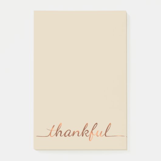 Koper-kijkt Thankful manuscriptontwerp Post-it® Notes (Voorkant)