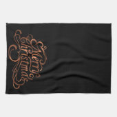 Koper-look Vrolijk kerstscript keukendoek Theedoek (Horizontaal)