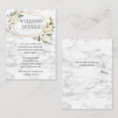 Koper Marmer Geometrische Bloemen Bruiloft Details Informatiekaartje (Voorkant / Achterkant)