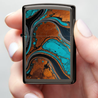 Koper met turquoise abstract