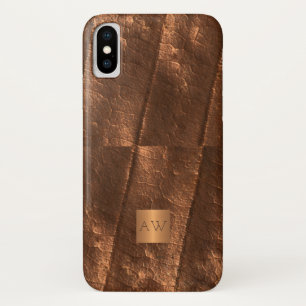 Koper metallic goud exclusieve luxe monogrammed iPhone x hoesje