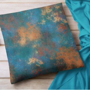 Koper Metallic Turquoise Distress Kussen