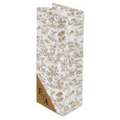 Koper / Mocha Mousse Toile, Wijn Cadeautas (Voorkant Gekanteld)