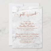 Koper Net Getrouwd Schrift op Witte Marmer Kaart (Voorkant)