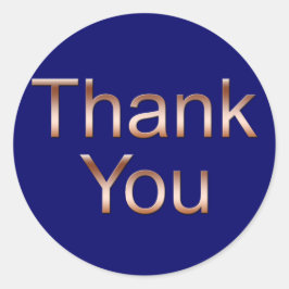 Koper op Donkerblauw Dank u Stickers