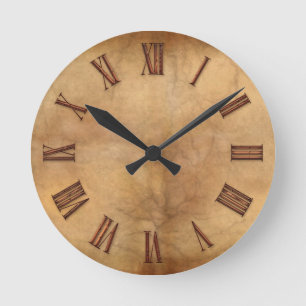 Koper op Parchment-effect Moderne Art Clock Ronde Klok