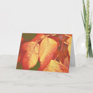 Koper Oranje Fall Leaves Art Note Card Kaart