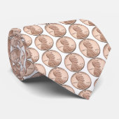 Koper Pennies Money Array Stropdas (Opgerold)