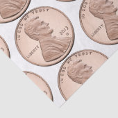 Koper Penny Coin Pattern – Lincoln Cent Design Tissuepapier (Detail)