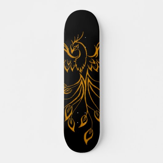 Koper Phoenix ruist op zwart Skateboard (Voorkant)