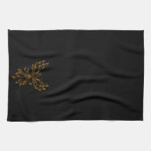 Koper Phoenix ruist op zwart Theedoek (Horizontaal)