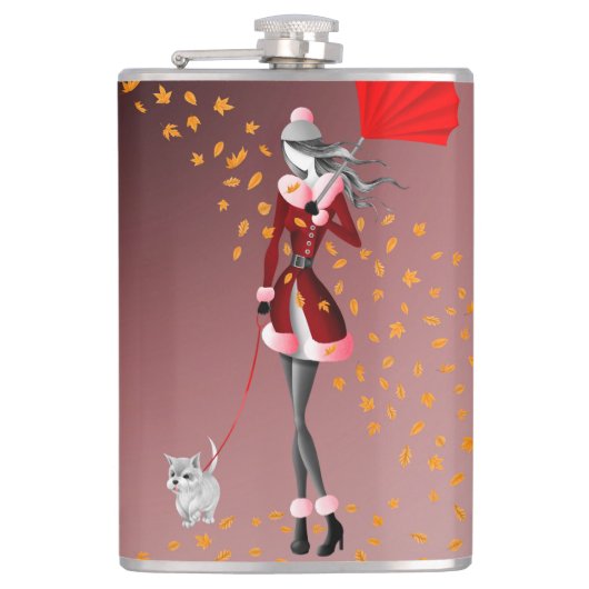 Koper Rain Red Hip Flask Heupfles (Voorkant)