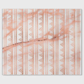 Koper Roos Gold Marble Tribal Stripes White Line Cadeaupapier (Vlak)