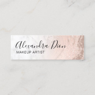 Koper roos goud glitter marmer make-up kunstenaar mini visitekaartje