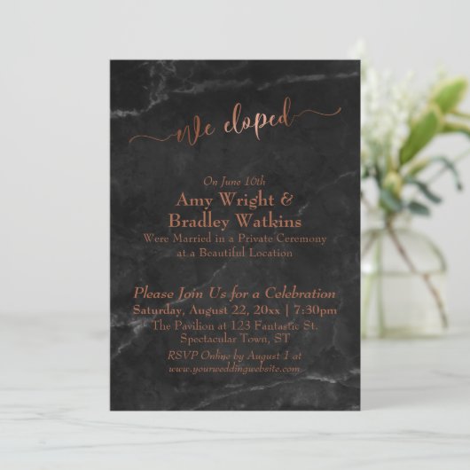 Koper script We hebben script op Black Marble Kaart (Staand voorkant)