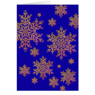 Koper Snowflake Overlay op kobalt Blue