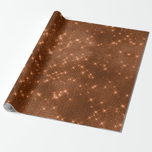 Koper Sparkly Metallic Grill Urban Abstract Cadeaupapier (Uitgerold)