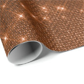 Koper Sparkly Metallic Grill Urban Abstract Cadeaupapier (Rol Hoek)