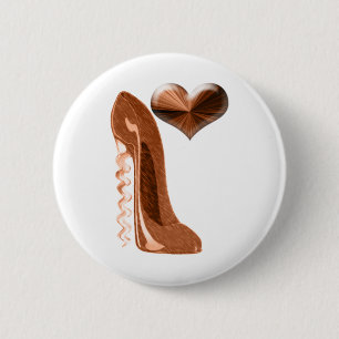 Koper Stiletto High Hiel Shoe en 3D Heart Ronde Button 5,7 Cm
