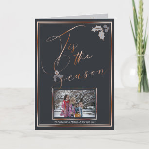 Koper Stofblauw 'Tis het Seizoen Jouw Fotokaart Kaart