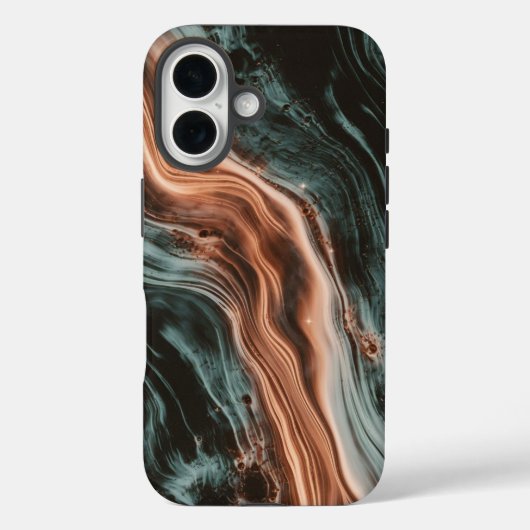 Koper & Teal Marmer Flow Case-Mate iPhone Case (Achterkant)