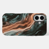 Koper & Teal Marmer Flow Case-Mate iPhone Case (Achterkant (horizontaal))