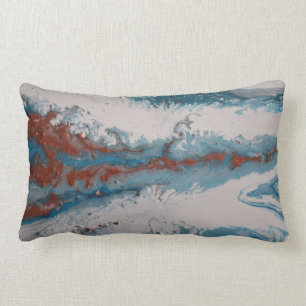 Koper Turkoois Abstract Blauw Modern Hedendaags Kussen