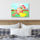 Koper watering kan en tulpcanvas afdrukken (Insitu (Slaapkamer))