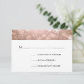 Koper Winter Wonderland Elegant Wedding RSVP Kaartje (Staand voorkant)