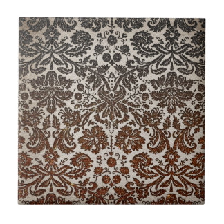 Koper, Zwart en bruin Damask Tegeltje